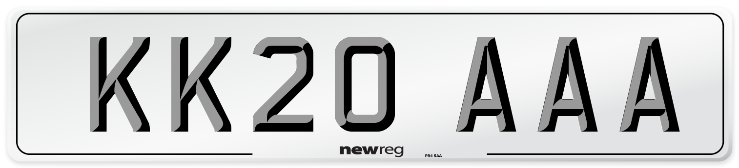 KK20 AAA Number Plate from New Reg